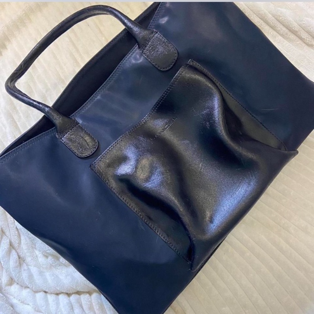 Vintage Lancel Paris Leather & Nylon Tote Bag
